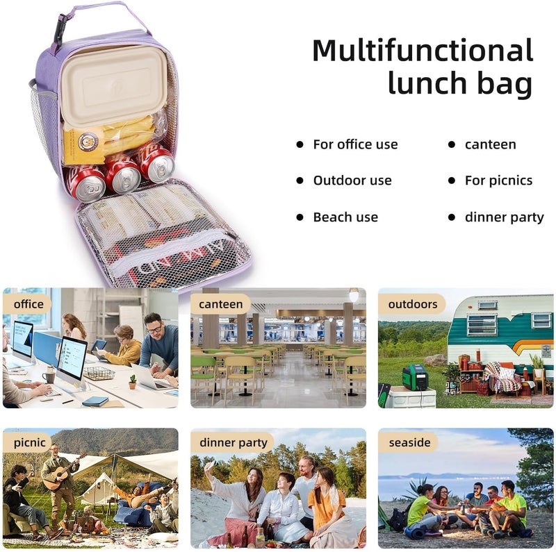 Lovoeo Lunch box Lunch bag for men women Insulated Lunchbox Lunch bags for Work Picnic Travel (Purple) - Image 5